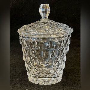 Vintage Fostoria ~ American Pattern ~ Clear Glass ~ Sweet Jam Pot with Lid